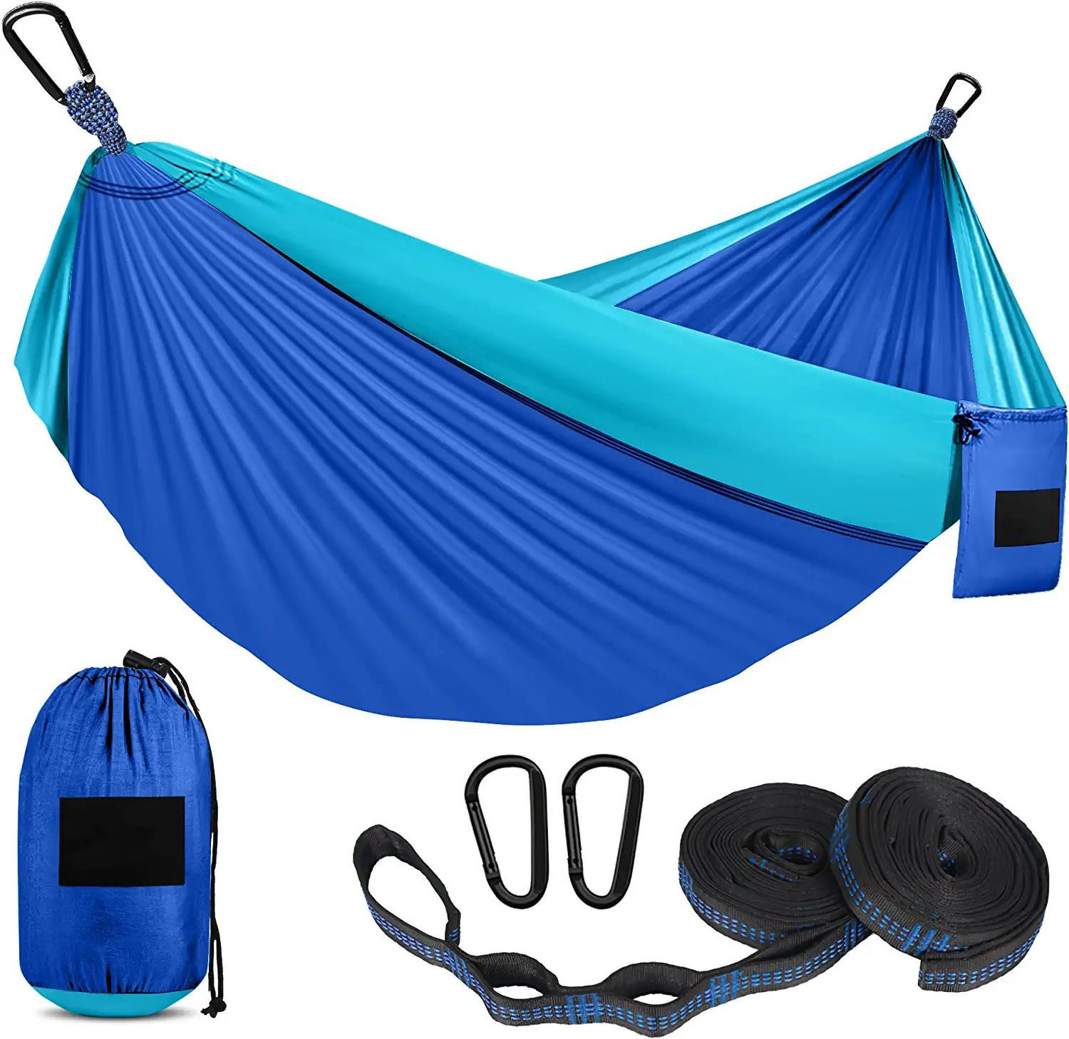 Hot selling outdoor portable parachute nylon camping hammok hamock hamak hammock with tree strap Hammock