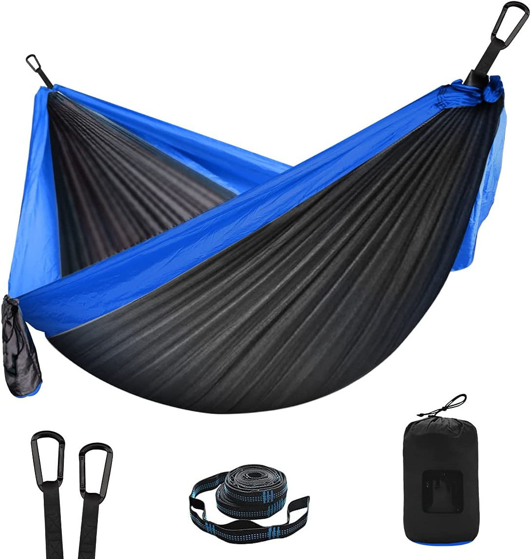 Hot selling outdoor portable parachute nylon camping hammok hamock hamak hammock with tree strap Hammock