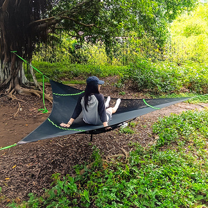 New Large Triangle Aerial Camping Tree Hammock Multi Person Portable Hammock 3 Person Design for Travel Backyard Outdoor