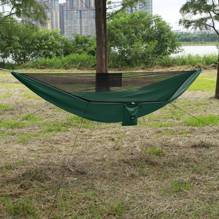 Waterproof Anti-Mosquito Shade Canopy Mosquito Net Hammock Set Wild Custom Camping Outdoors Aerial Swing Hammock Tent