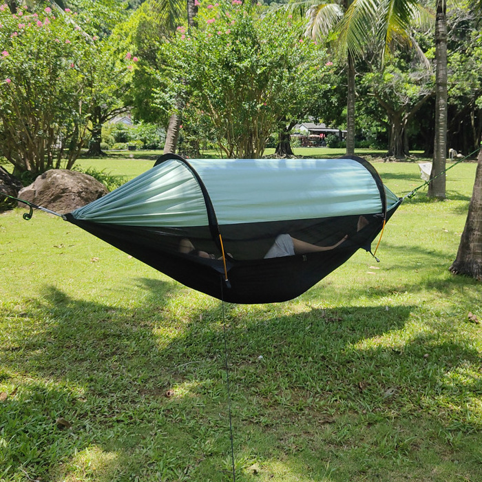 nature hike tent camping floor hammock with stand support garden outdoor double hammock nylon tree tent with mosquito net