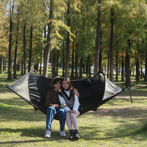 outdoor portable multi person hammock swing chair with stand camping hammock tent with mosquito net