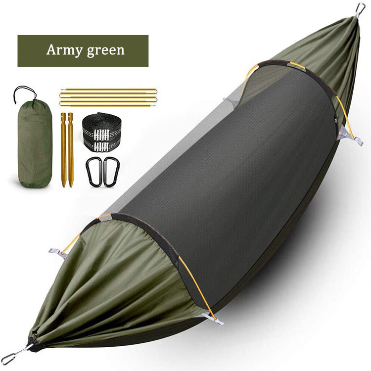 Custom Outdoor Parachute Portable Hammocks Camping Lightweight Double Folding Travel Sleeping Hammock Accessories For Outdoor