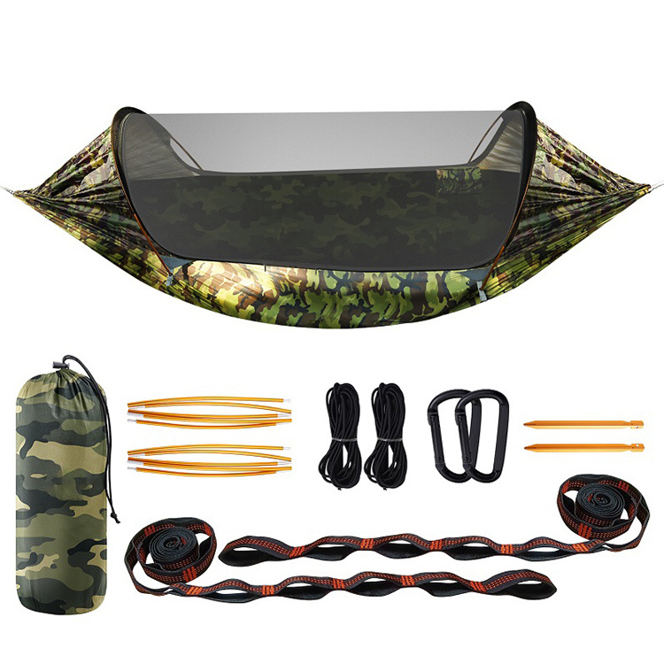 Camo Portable Hammocks Lightweight Luxury Camping Hammock With Mosquito Net