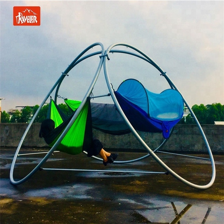 Heavy duty stainless steel circle  outdoor hammock stand 3 rings combination stand  for hammock