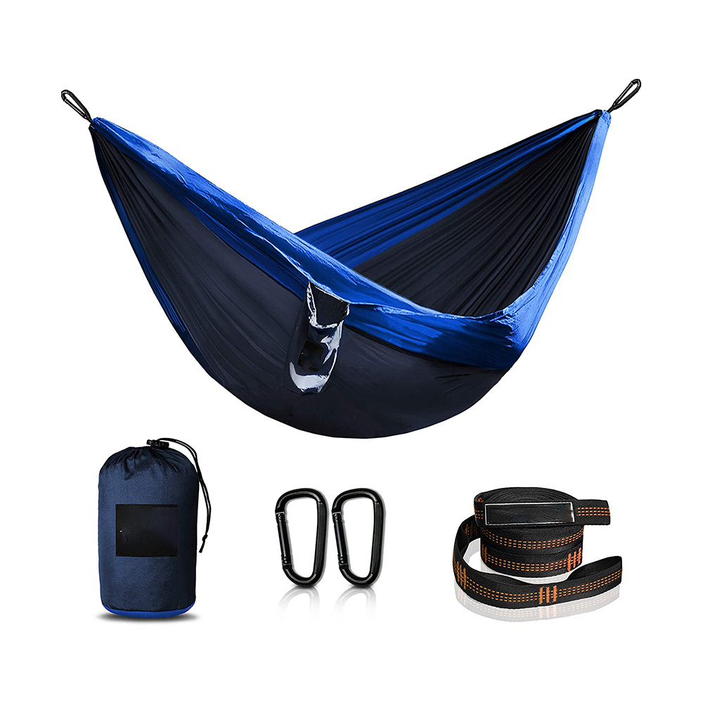 portable parachute nylon camping hammok with tree strap travel lay flat outdoor hammock