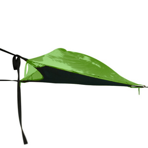 Traveler Customized Logo Camping Waterproof Hammock Triangle Tree Flat Bottom Bed Hammocks Green Tent