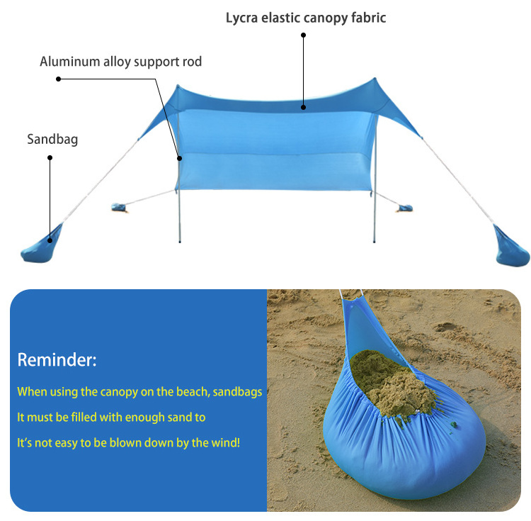 Tents Beach Tent with Sand Anchor Portable Canopy Sunshade