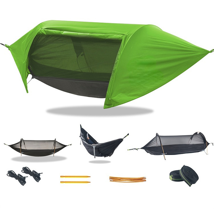 Outdoor Portable Hammock Rain Fly Tent Tarp Ultralight Camping Shelter with mosquito net