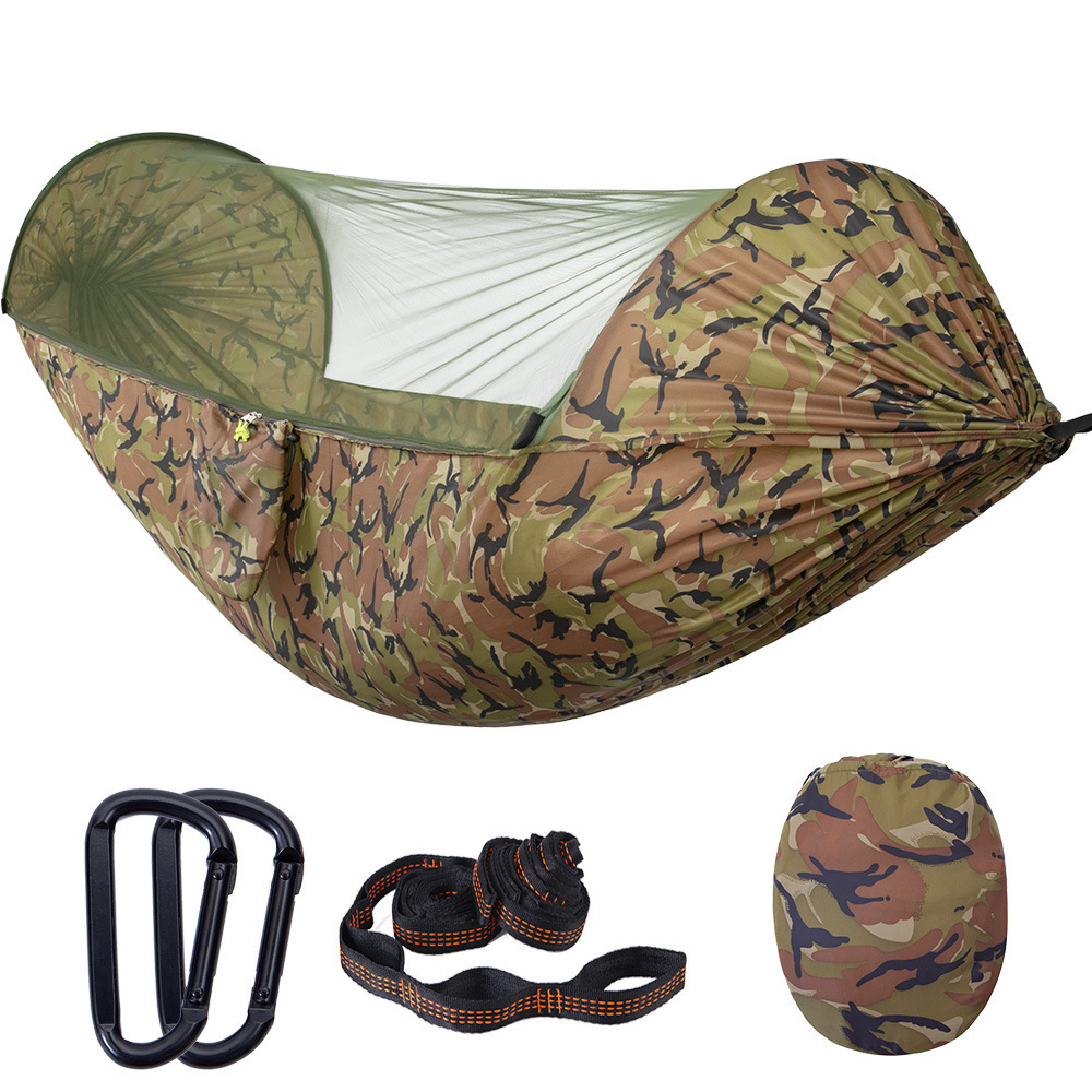 Portable Hammock with Mosquito Net Parachute Fabric Hammock Net Durable and Portable Suit for 2 Persons Tree Tent Outdoors