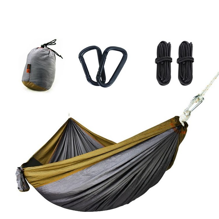 Custom outdoor parachute portable camping hammock lightweight double lay flat swings hammocks