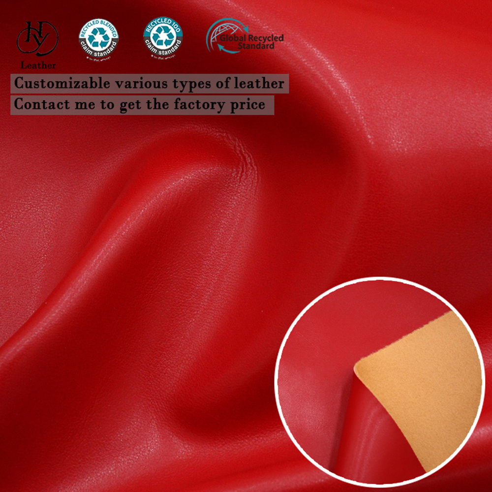 leather manufacturer wholesale Glossy 0.9MM genuine leather fabric PU artificial synthetic leather