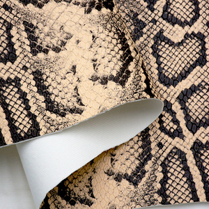 Leather importers wholesale 1.2mm PU designer sheets faux embossed snake skin print leather for handbag