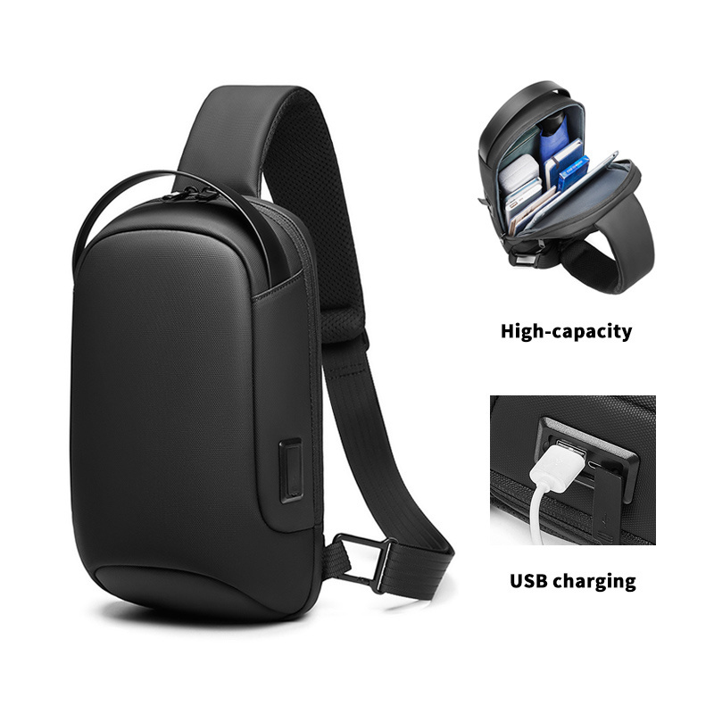 Factory new design hot sell bulk travel shoulder Chest bag korean crossbody custom men sling bag