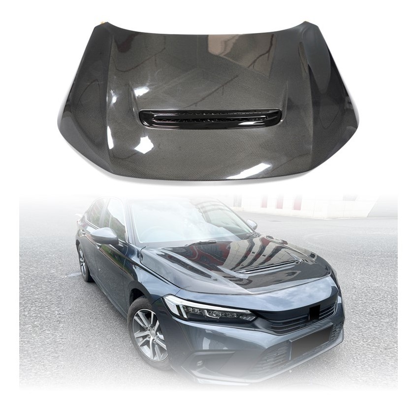 Premium Carbon Fiber Type R FL5 Style Engine Hoods Bonnet For Honda 11th Generation FL1 2021-2023