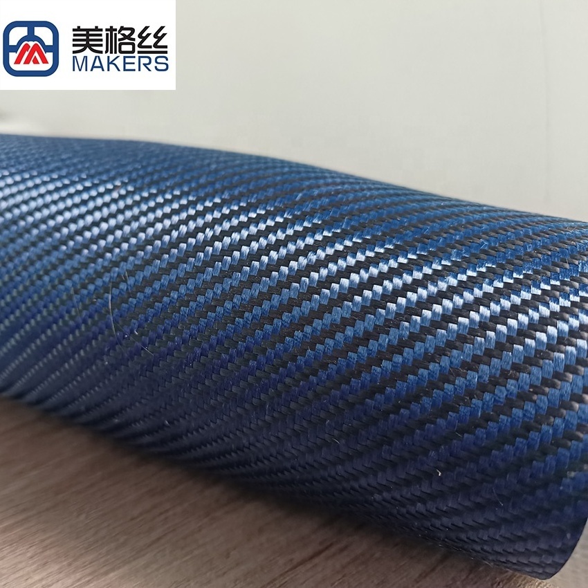 High temperature aramid kevlar fabrics resistant 3K 230gsm blue fireproof twill aramid fiber fabric