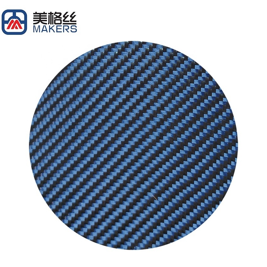 High temperature aramid kevlar fabrics resistant 3K 230gsm blue fireproof twill aramid fiber fabric