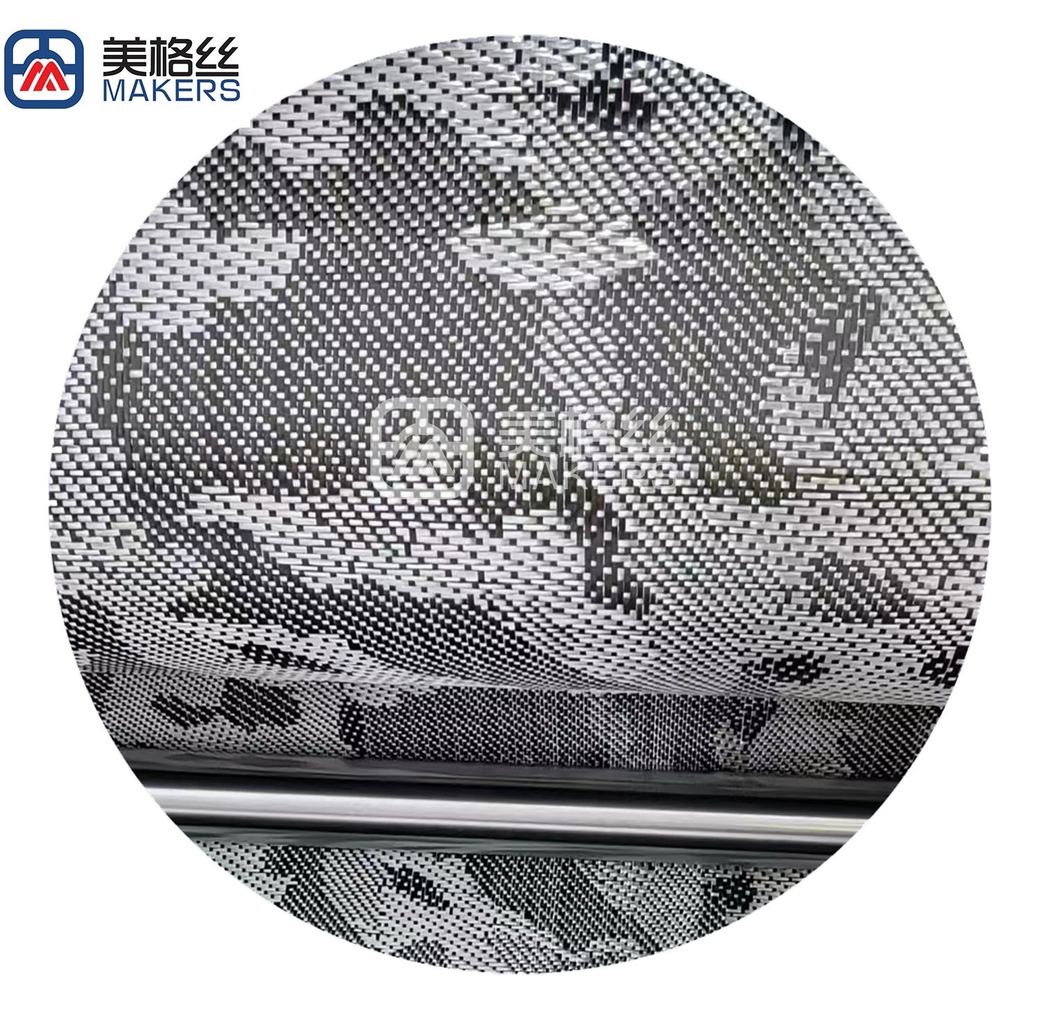 2023 new arrival  3K 220gsm white/black camouflage hybrid carbon fiber & fiberglass clothes