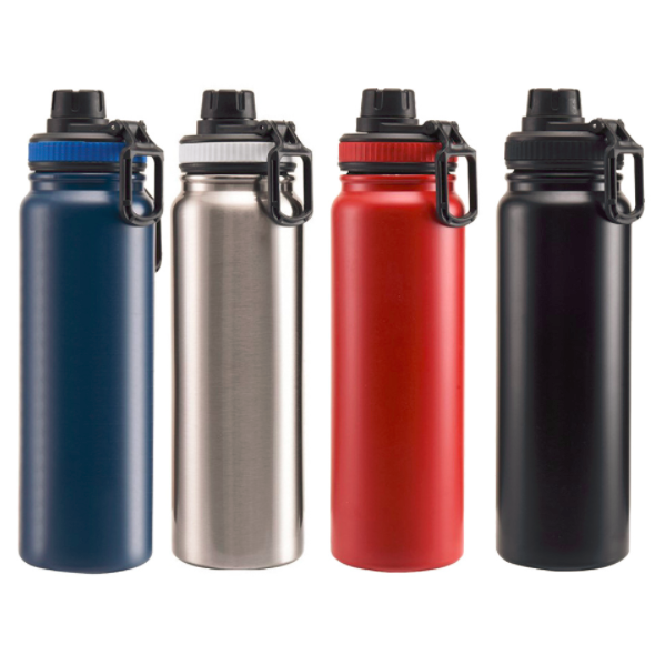 24oz Wide Mouth Double Wall Vacuum Flask Insulated Stainless Hydration Flask Tumbler Cup With Spout Lid