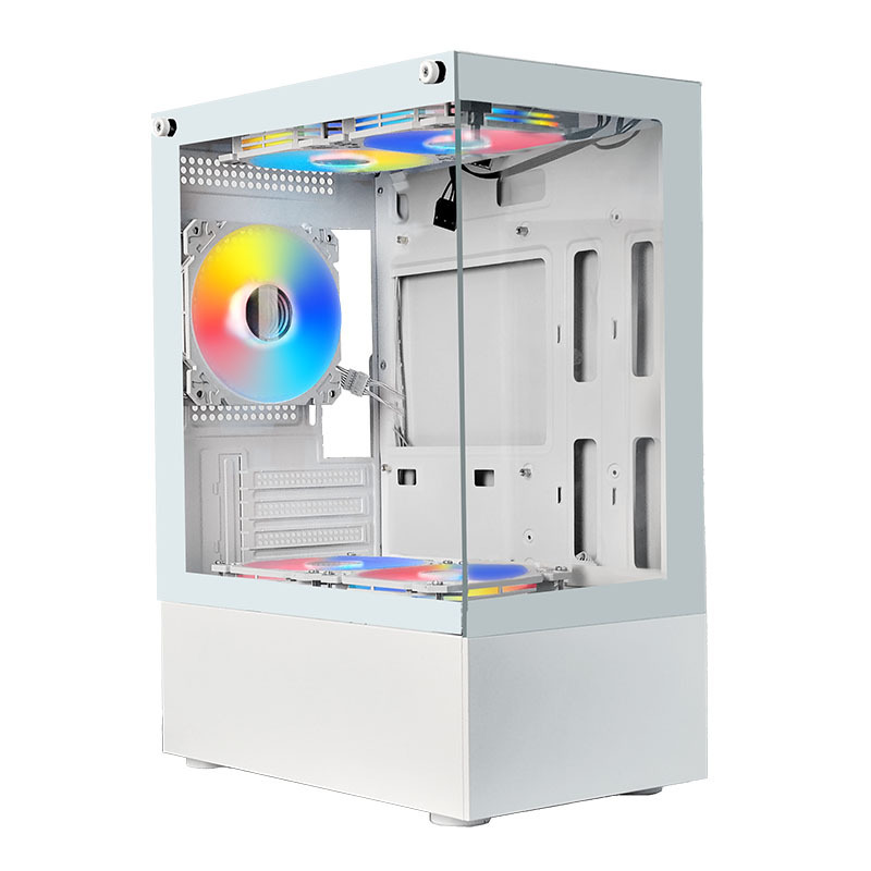 MANMU Factory Newest Micro ATX Gaming Cpu Case Mid Tower PC Case USB Computer Case with rgb Fans