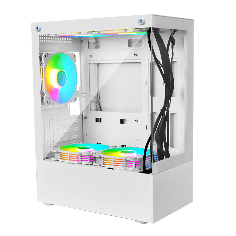 MANMU Factory Newest Micro ATX Gaming Cpu Case Mid Tower PC Case USB Computer Case with rgb Fans