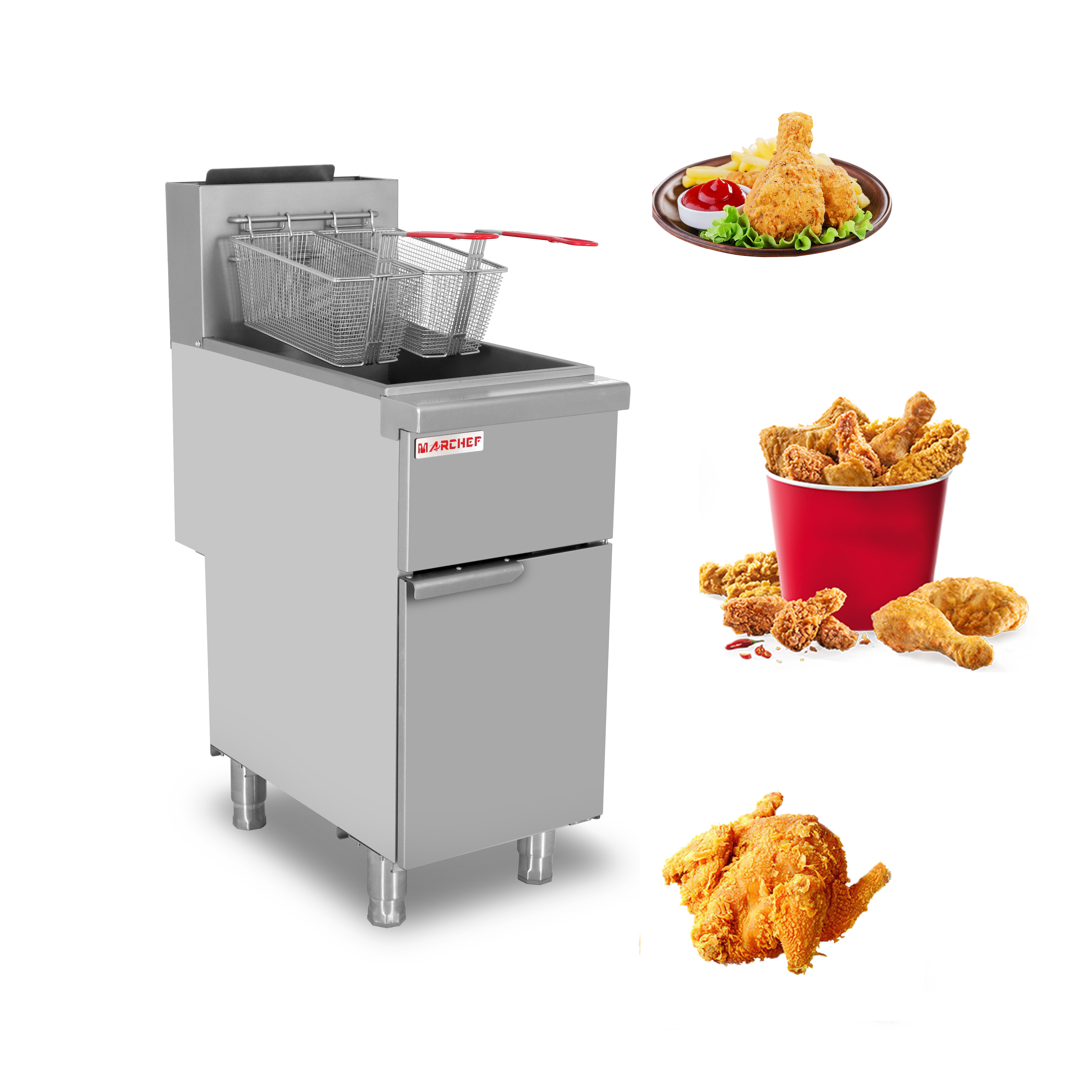 OEM Professional kitchen commercial fryer stainless free standing natural  gas deep fryer commercial chicken donut fryer