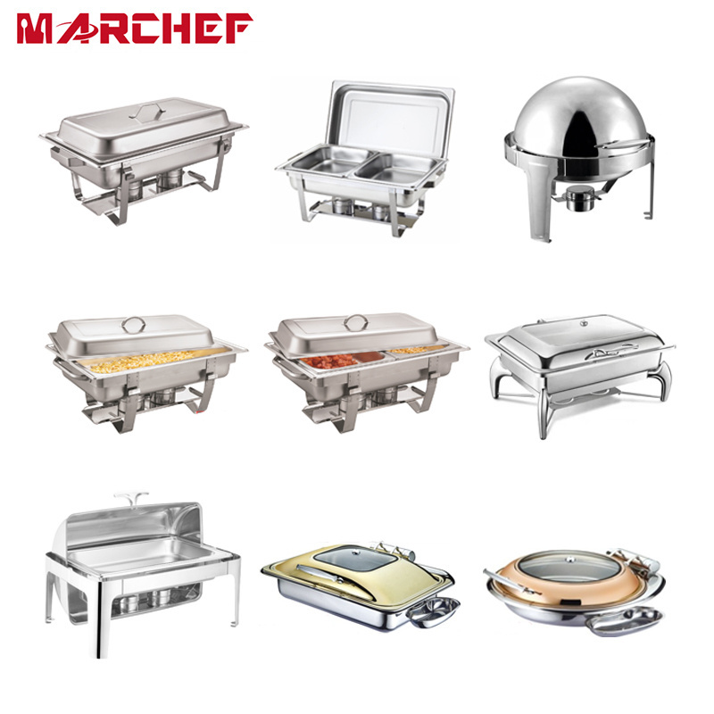 OEM factory chafing dish buffet set stainless steel gold chafing dish buffet set luxury buffet serving dish for catering