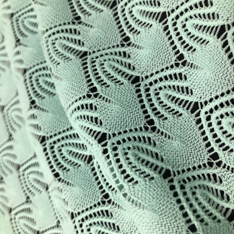 Hollow Hot Sell Green Jacquard Fabric Knitting Crochets cotton Open Weave Crochet Warp Knit Fabrics Crochet Fabric For Dress