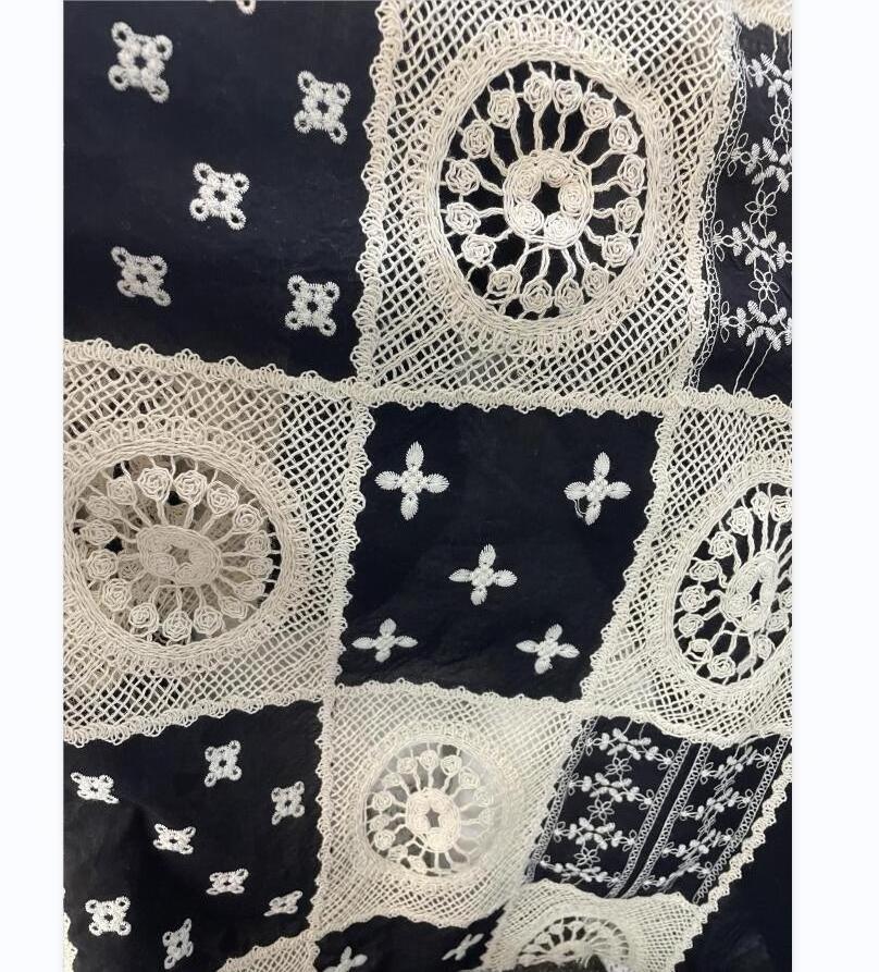 20+ designs Fancy cotton yarn crochet white lace fabric crocheting fabric for swimwear clothes,other fabrics for clothing