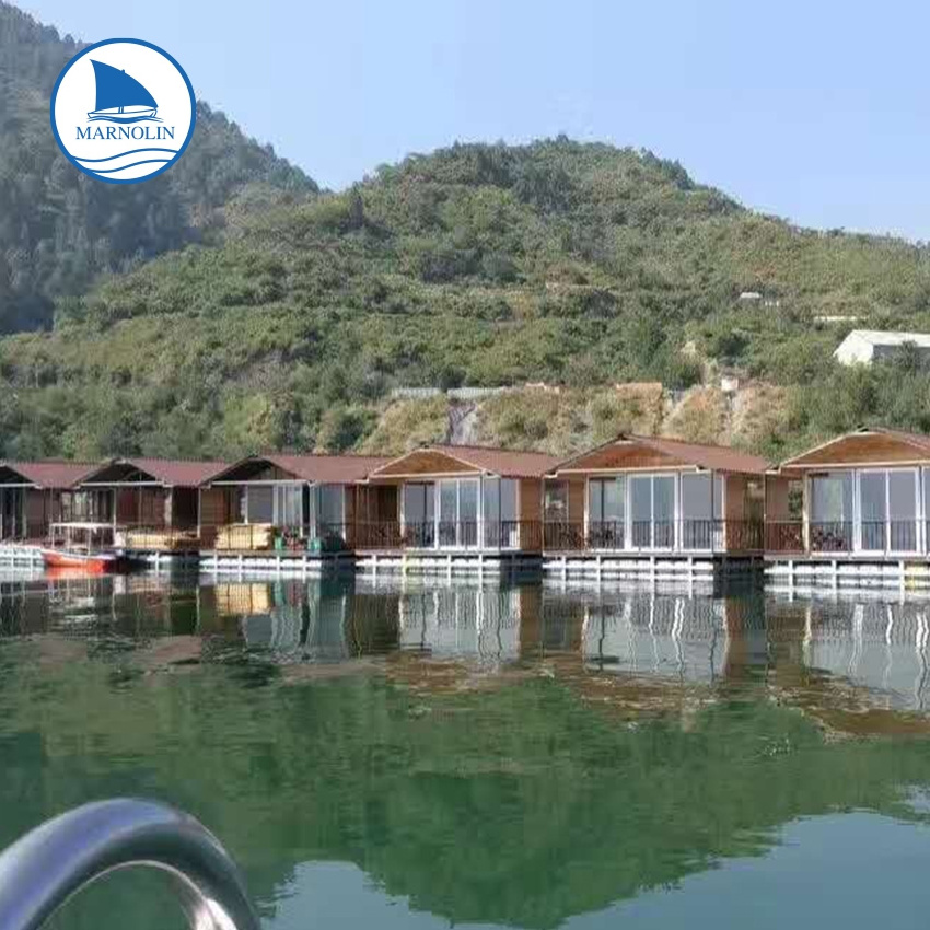 Prefabricated poly floating pontoon floats for work boat houseboat