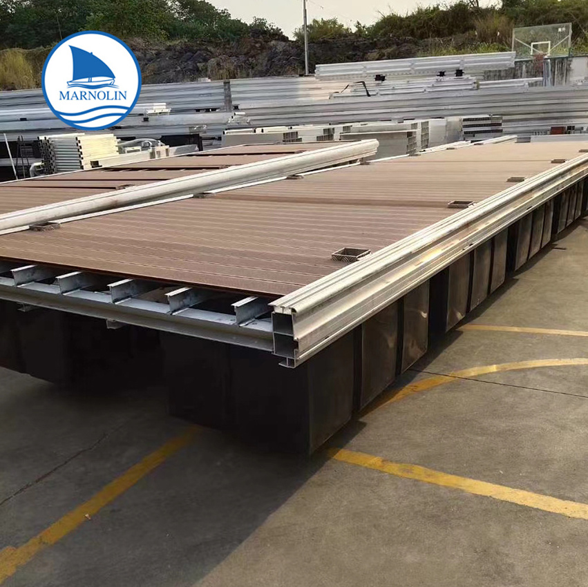 Marine Floater Plastic HDPE Pontoon  jetty desgin  platform canopy