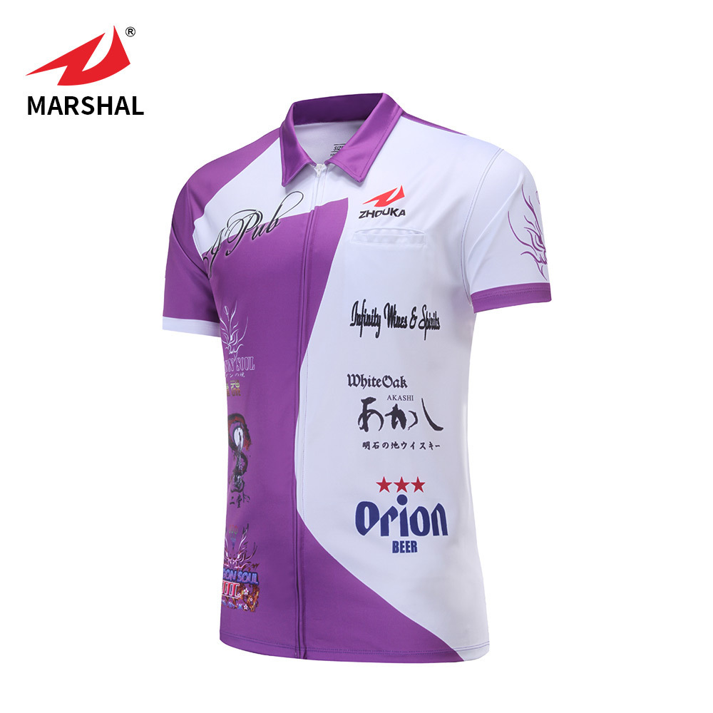 Cheap price 100%polyester custom sublimation darts shirts with pocket