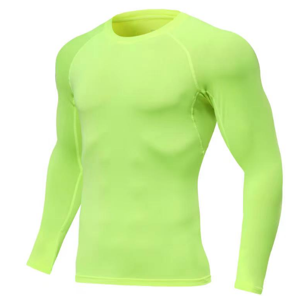 Wholesale Customized Soft Round Neck Long Sleeve Compression Shirt Men's Quick Drying Fitness Compression Fitness Plush Tights