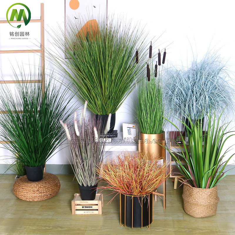 New Style Artificial Grass Green Plants Artificial Pampas Grass Faux Shrubs Plant Wheat Grass for Office Ornament Landscape