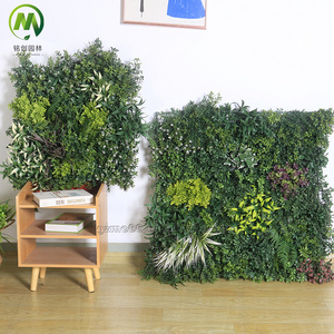 Anti-UV Customized Plants Plastic Green Wall Faux Vertical Garden Green Wall Artificial Plant Flower Wall for Decoration