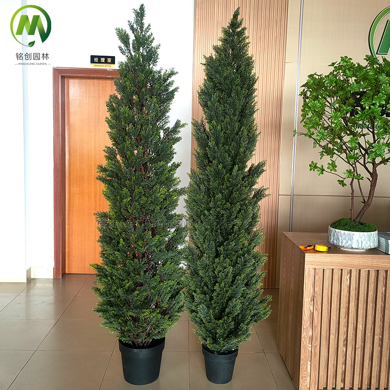 Hot Sell High quality decoration topiary plants Artificial Green Cedar bonsai/artificial cypress tree