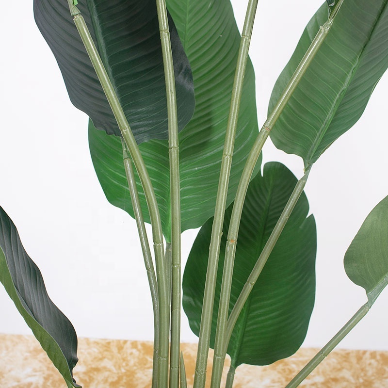 Traveler Banana Artificial Plant Green Leaves Traveler Banana Leaf Bonsai Plastic Tree and Artificial Bird of Paradise Plant