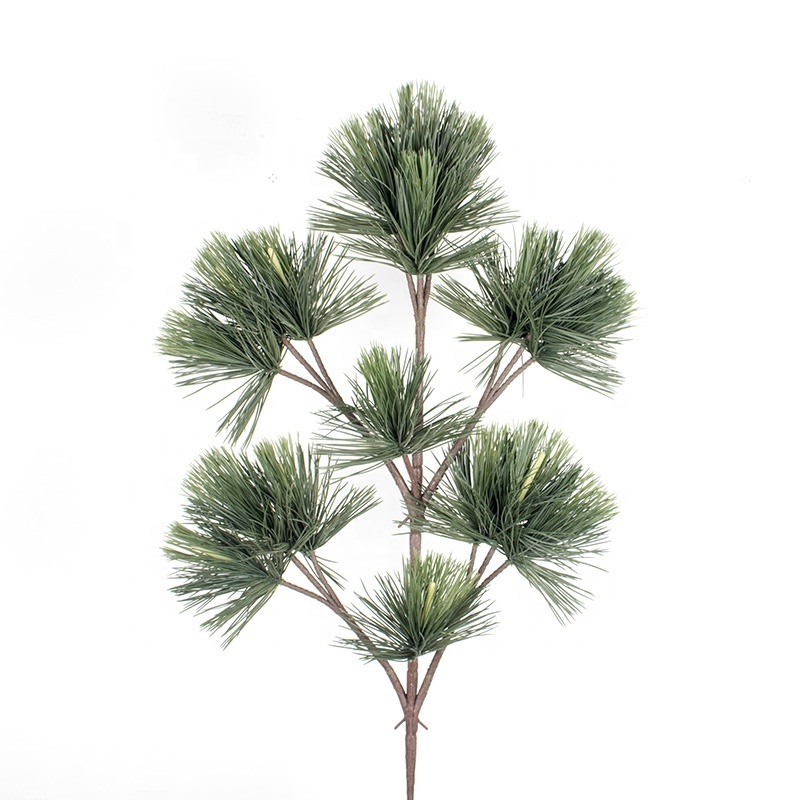 Indoor decorative green plant branches faux christmas accessories artificial pine leaves artificial pine tree branches