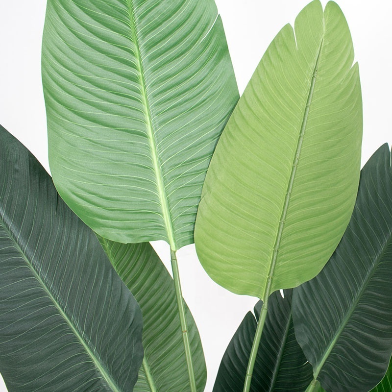 Traveler Banana Artificial Plant Green Leaves Traveler Banana Leaf Bonsai Plastic Tree and Artificial Bird of Paradise Plant