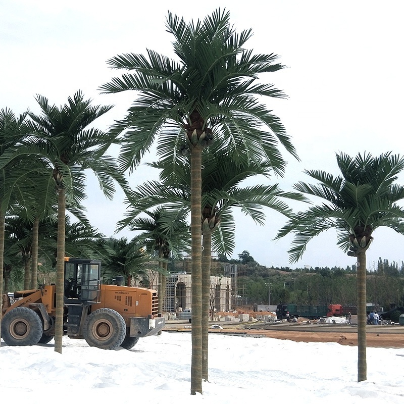 Customized big artificial coconut tree plant wholesale outdoor plastic artificial palm tree for garden decoration