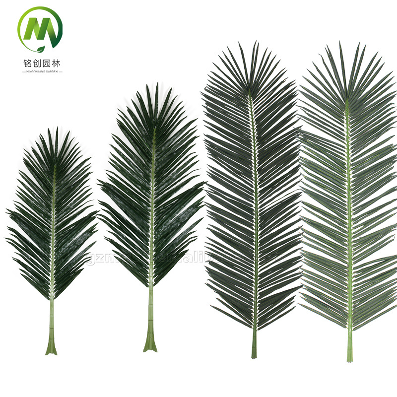 Artificial palm tree leaves aquarium decoration for indoor outdoor plastic palm tree leaf  garden supplies factory price