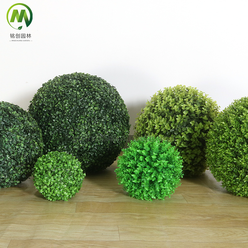 Easy to Install Customized Size Home Wedding Decoration Ceiling Hanging Artificial Plant Topiary  Outdoor Artificial Grass Balls