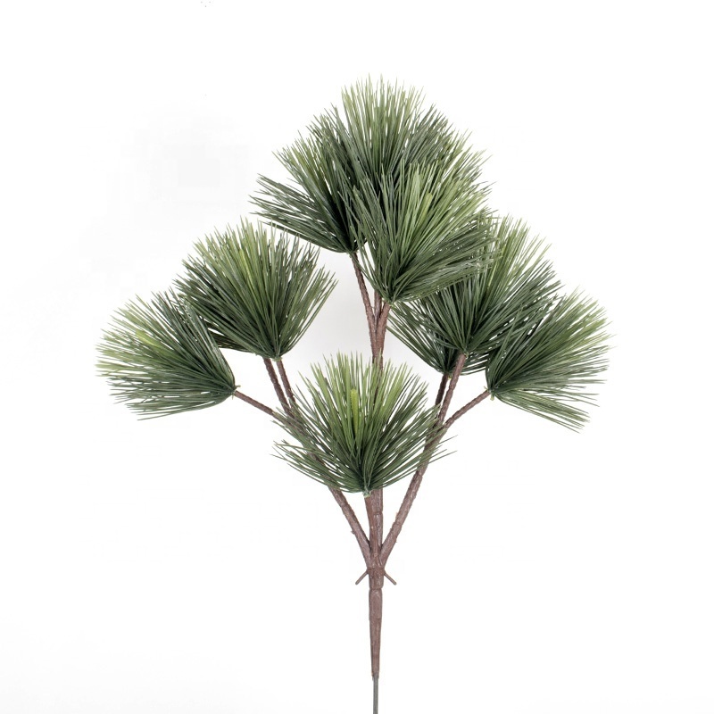 Indoor decorative green plant branches faux christmas accessories artificial pine leaves artificial pine tree branches