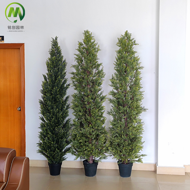 Hot Sell High quality decoration topiary plants Artificial Green Cedar bonsai/artificial cypress tree