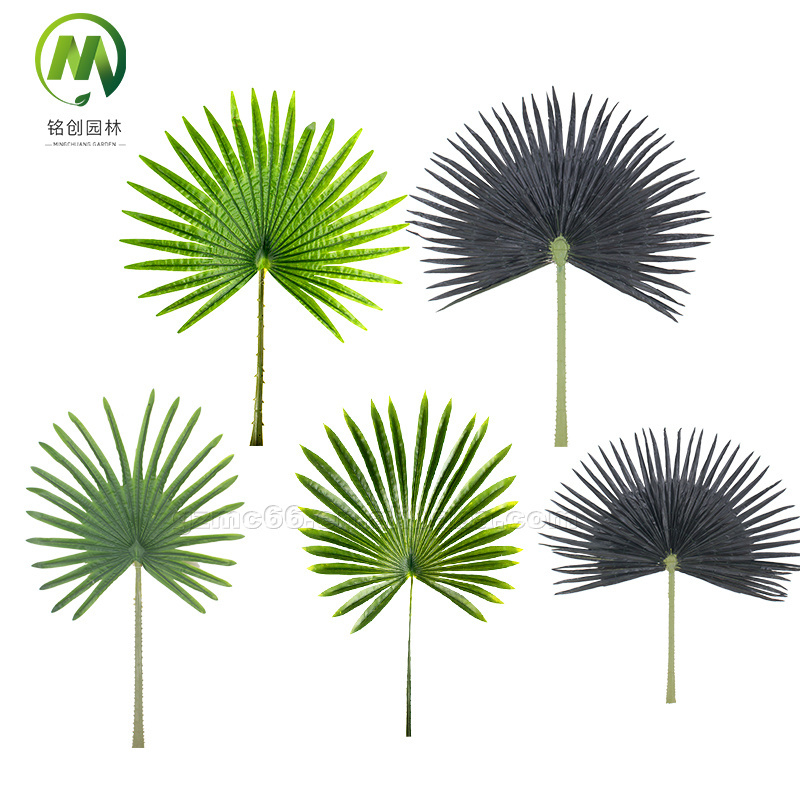 Artificial palm tree leaves aquarium decoration for indoor outdoor plastic palm tree leaf  garden supplies factory price