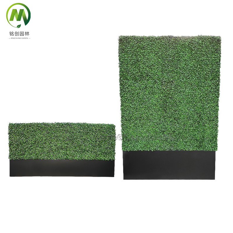 Garden Metal Frame Boxwood Artificial Hedge Panel Hedge Boxwood Grass Back Drop Wall with Planter Artificial Boxwood Hedge Wall