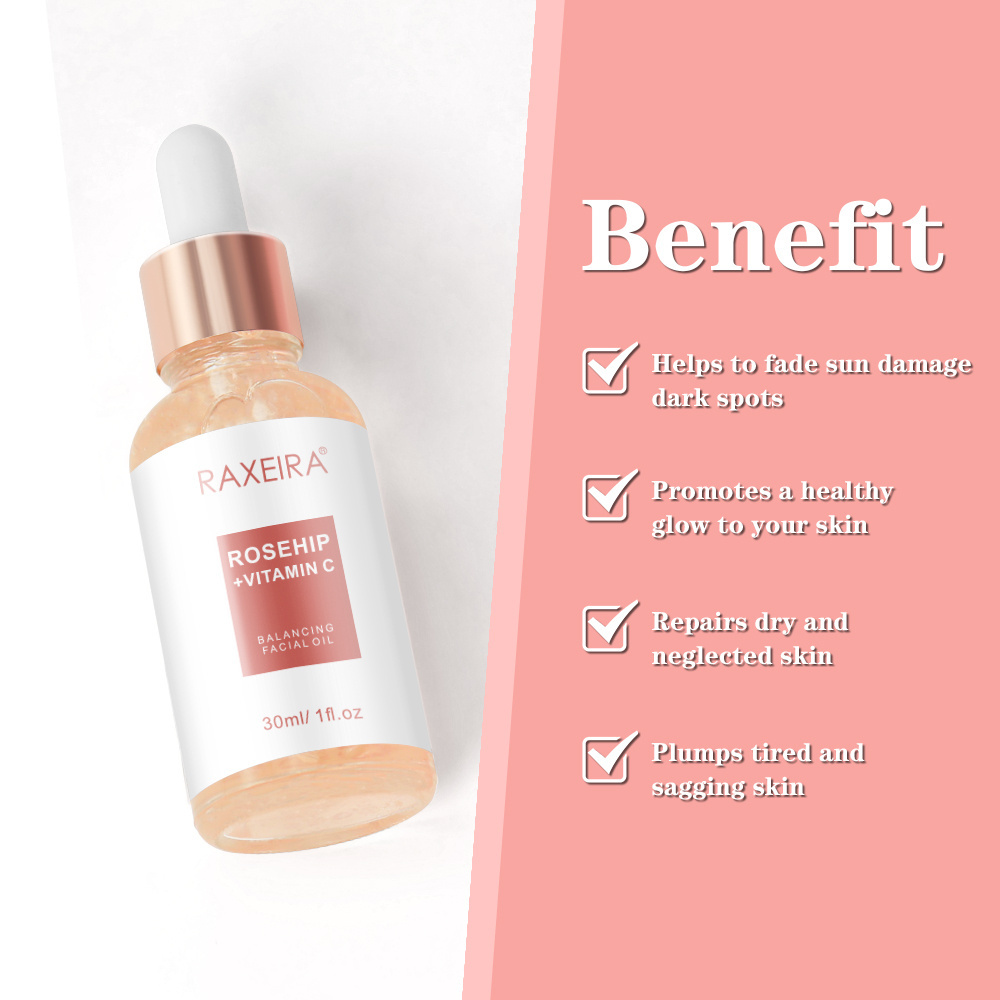 Bulk Rosehip Seed Biossance Squalane Vitamin C Rose Oil Face Essential Brightening Private Label Vitamin C Rosehip Oil For Face