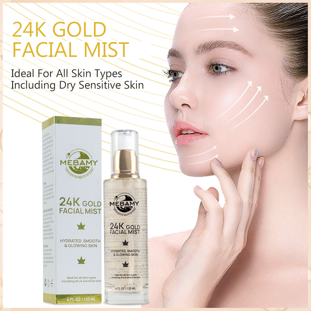 Factory Price 24k Gold Face Serum Spray Mist Collagen Moisturizer Bulk Aging Anti Wrinkle Collagen 24k Gold Facial Serum Spray