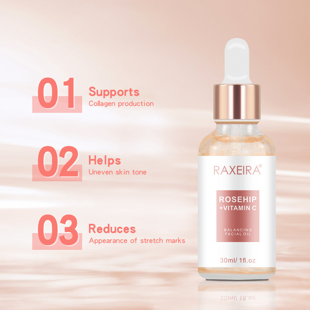 Bulk Rosehip Seed Biossance Squalane Vitamin C Rose Oil Face Essential Brightening Private Label Vitamin C Rosehip Oil For Face