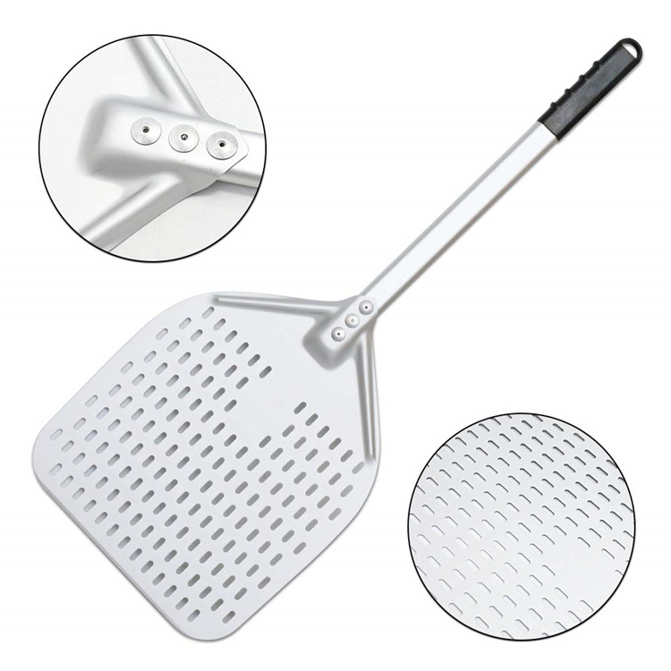 Multifunctional Perforated Pizza Peel Rotating Handle Round Shape 120 Cm Turning Peels Stainless Steel Cutters 430 Shovel Strong